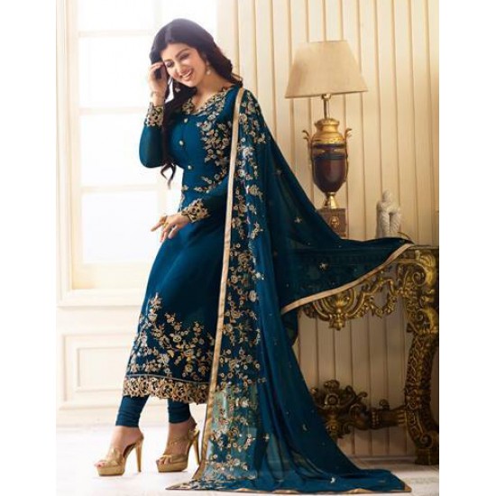 Teal Blue Dress Indian Suit Party Outfit