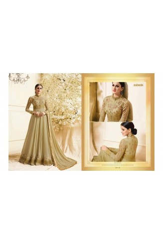 Gold Long Dress Indian Suit Anarkali Gown