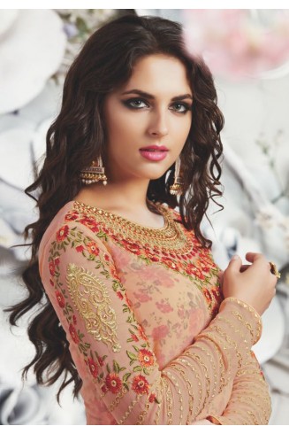 Peach Dress Party Salwar Suit Indian Outfit