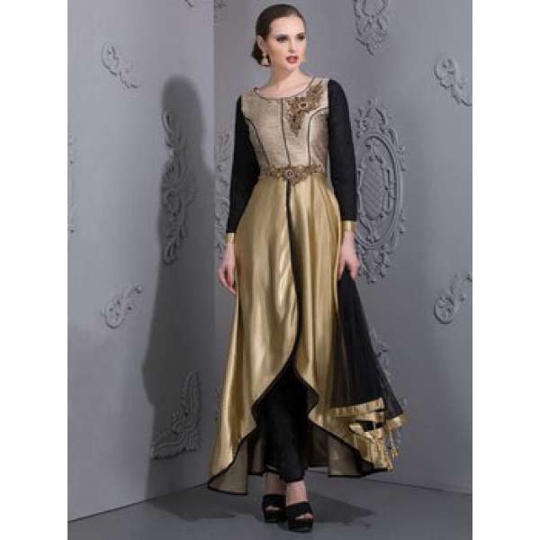 Black Gold Evening Designer Gown