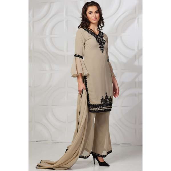  Black Dress Embroidered Pakistani Designer Suit