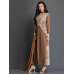 ZAC-11 BROWN LONG DRESS WITH JACKET STYLE LAYERED BODICE (READY MADE)