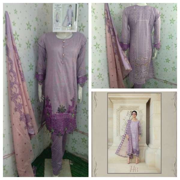 Lilac Pakistani Lawn Readymade Salwar Suit  