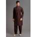 Brown Kurta Shalwar Pakistani Designer Menswear