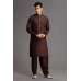 Brown Kurta Shalwar Pakistani Designer Menswear