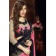 Black & Pink Evening Saree Indian Embroidered Sari 