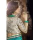 Admirable Turquoise Silk Indian Wedding Saree