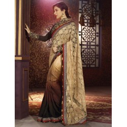 Brown Embellished Wedding Saree Indian Designer Sari Brown Embellished Wedding Saree Indian Designer Sari