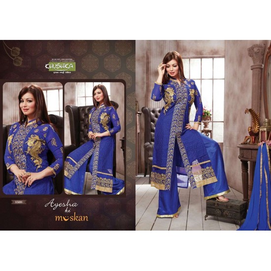 Royal Blue Dress Palazzo Trouser Suit