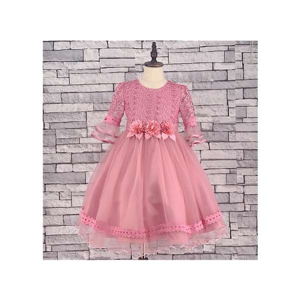 GIRLS D/PINK ORGANZA FLOUNCE TULLE DRESS (3-13 YEARS) 2 weeks delivery 