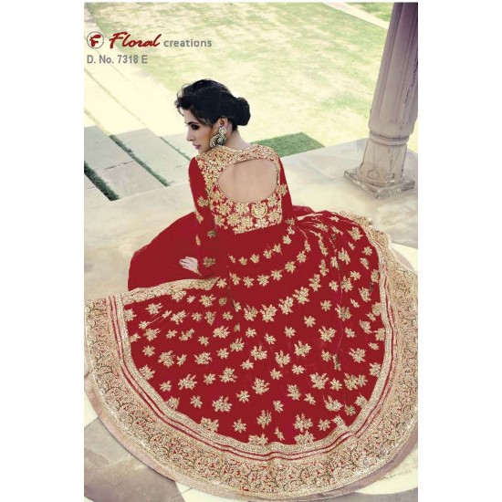Red Indian Designer Wedding Anarkali Dress