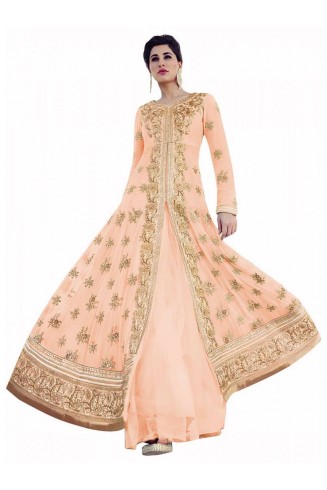 Peach Indian Bollywood Nargis Fakhri Dress
