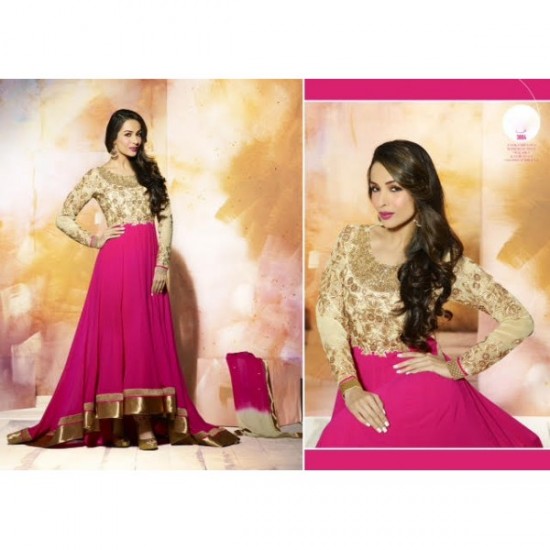 GL3804 Pink GLOSSY MALAIKA ARORA ANARKALI DRESS