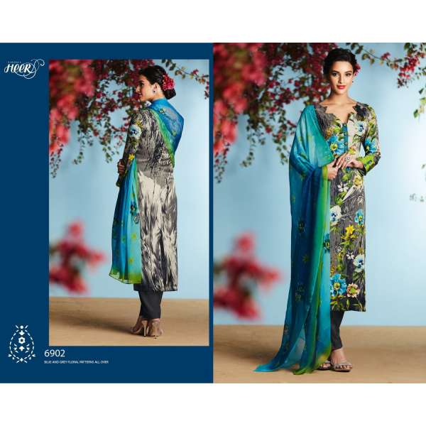 Blue Pakistani Designer Printed Salwar Suit