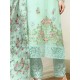ZMf-67010 Sea Green Semi Stitched Embroidered Suit