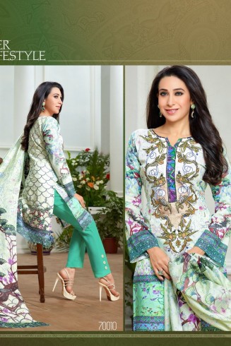 P7010 SPRIN GREEN KARISHMA KAPOOR PASHMINA DESIGNER SUIT
