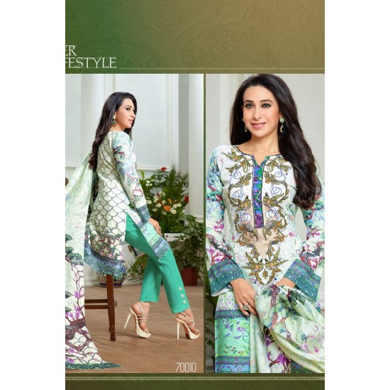 P7010 SPRIN GREEN KARISHMA KAPOOR PASHMINA DESIGNER SUIT