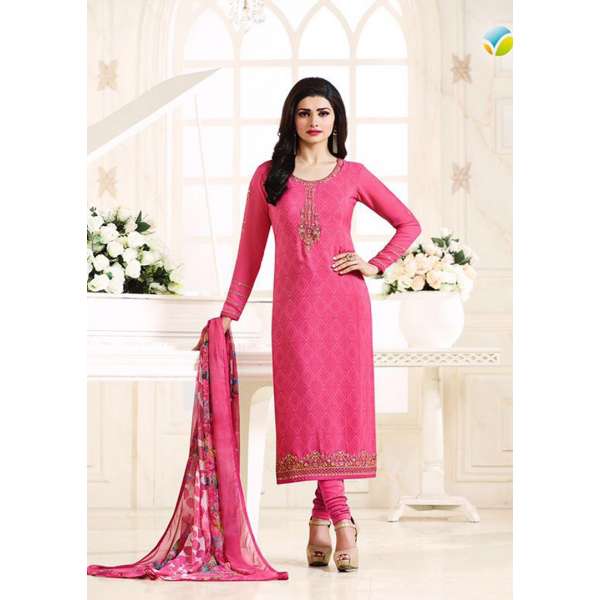 KS-4928 PINK KASEESH SILKINA FRENCH CREPE PARTY WEAR SUIT