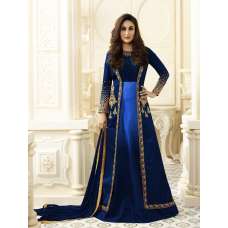 Elegant Blue Dress Indian Designer Anarkali Jacket Suit