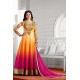 Orange Pink Long Party Dress Mendhi Anarkali  Suit