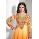 Orange Pink Long Party Dress Mendhi Anarkali  Suit