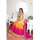 Orange Pink Long Party Dress Mendhi Anarkali  Suit