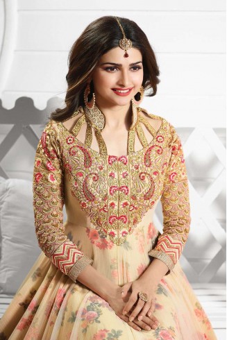 K3938 PEACH KASEESH PRACHI-19 DESIGNER ANARKALI SUIT