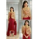K4111 GOLDEN AND RED KASEESH PRACHI-21 JACKET STYLE SALWAR KAMEEZ SUIT 