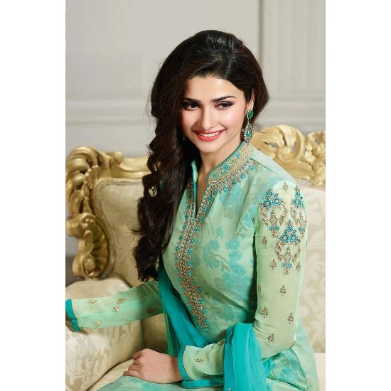 K4292 LIGHT GREEN KASEESH PRACHI-22 STRAIGHT SALWAR KAMEEZ SUIT 