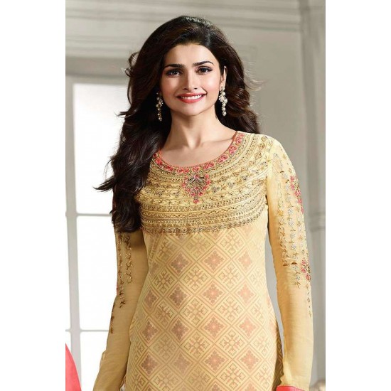 K4293 BEIGE KASEESH PRACHI-22 STRAIGHT SALWAR KAMEEZ SUIT 