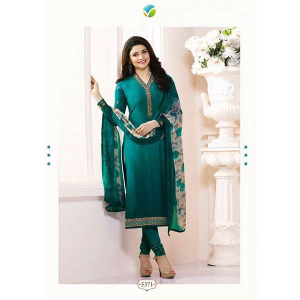 Green Teal Crepe Summer Party Indian Suit 