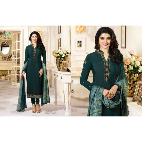 Teal Royal Kaseesh Crepe Silkina Designer Salwar Suit 