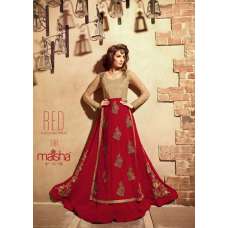 Red Long Frock Indian Designer Wedding Anarkali Suit