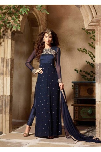 ORIGINAL BEST SELLER 3103 DARK BLUE MAISHA INFINITY EMBROIDERED EID SUIT