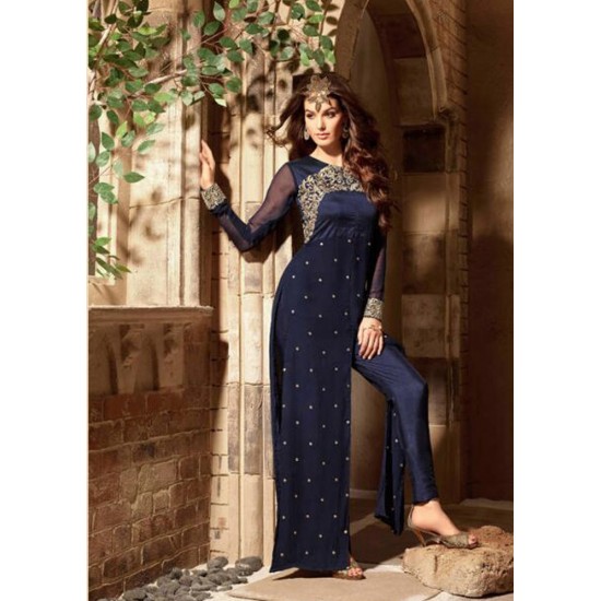 ORIGINAL BEST SELLER 3103 DARK BLUE MAISHA INFINITY EMBROIDERED EID SUIT