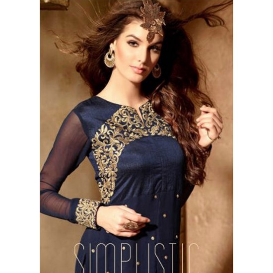 ORIGINAL BEST SELLER 3103 DARK BLUE MAISHA INFINITY EMBROIDERED EID SUIT