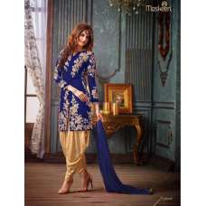 Blue & Gold Patiyala Suit Indian Punjabi Dress