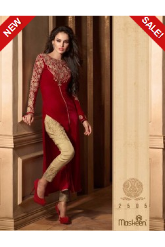 M2505 RED MAISHA VELVET SALWAR SUIT.
