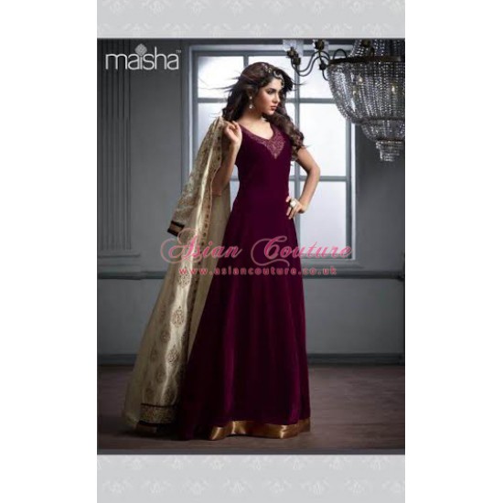 Maroon Cream Maisha Silky Jacket Dress Party Suit 