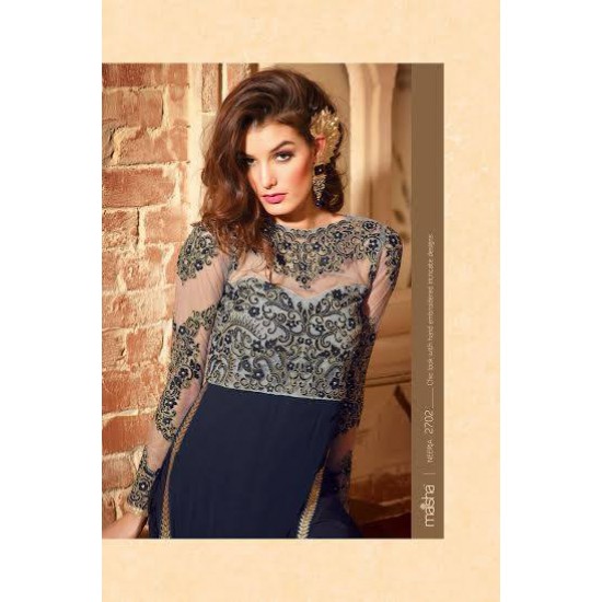 MN2702 SNORKEL BLUE MAISHA NEERJA GEORGETTE SUIT