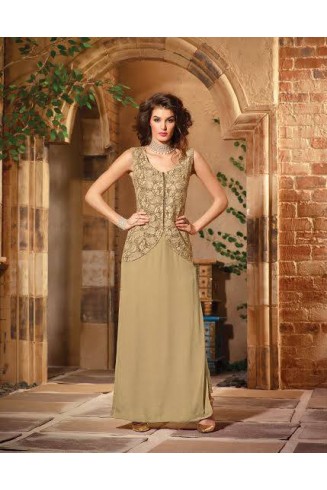 MN2704 LIGHT GOLD MAISHA NEERJA GEORGETTE SUIT