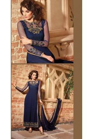 ZMN2708 NAVY MAISHA NEERJA GEORGETTE SUIT