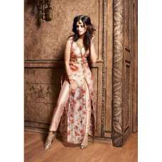 Pink Indian Wedding Dress Sequin Glossy Satin Suit