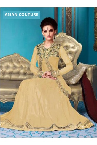 Yellow Indian Wedding Gown Embroidered Jacket Suit