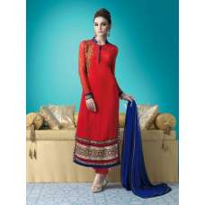 Red Pakistani Designer Embroidered Salwar Suit