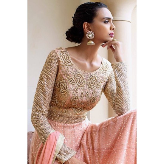 Peach Indian Lehenga Dress