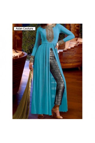 SNKC3021 Light Blue Nakkashi Designer Party Wear