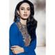 Royal Blue Embroidered Indian Shalwar Kamiz