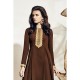 Brown Embroidered Georgette Indian Salwar Suit