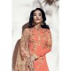 Peachy Orange Indian Party Salwar Suit
